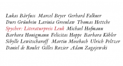 Spycher: Literaturpreis 